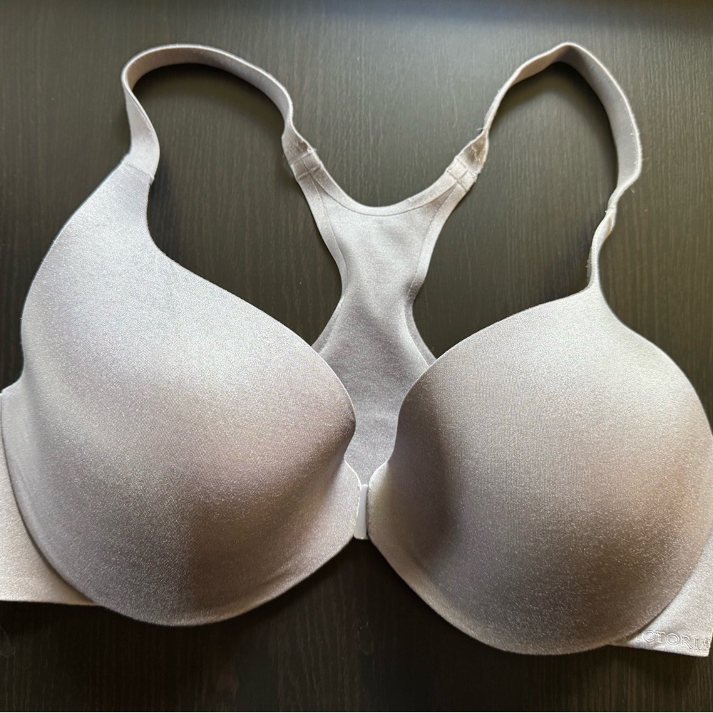 Victoria's Secret Grey Bra, Front Closure, Racerback